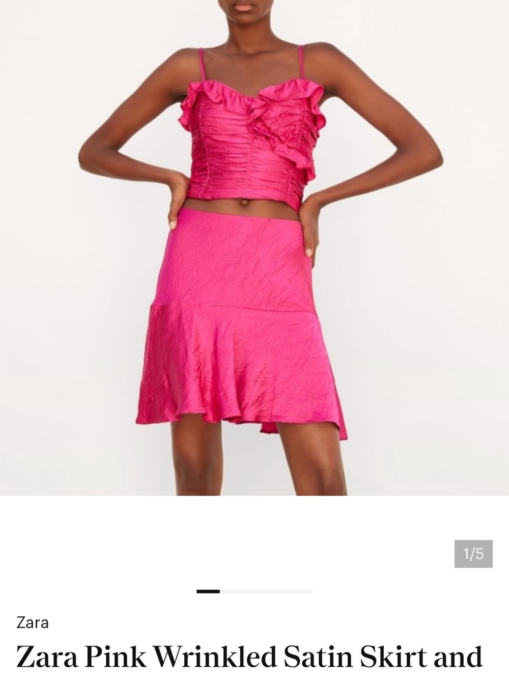 Zara Hot Pink Satin Skirt